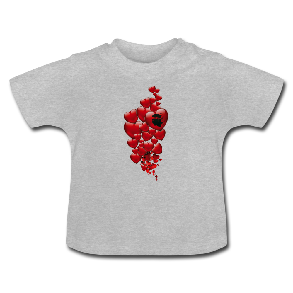 T-shirt Bébé Coeurs Corses - Ochju Ochju gris chiné / 3-6 mois SPOD T-shirt Bébé T-shirt Bébé Coeurs Corses