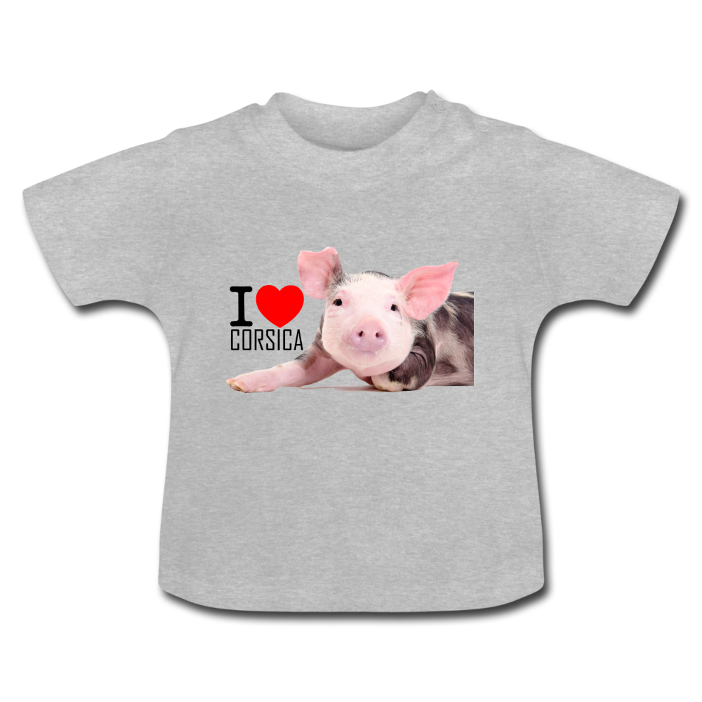 T-shirt Bébé Cochon Corse - Ochju Ochju gris chiné / 3-6 mois SPOD T-shirt Bébé T-shirt Bébé Cochon Corse