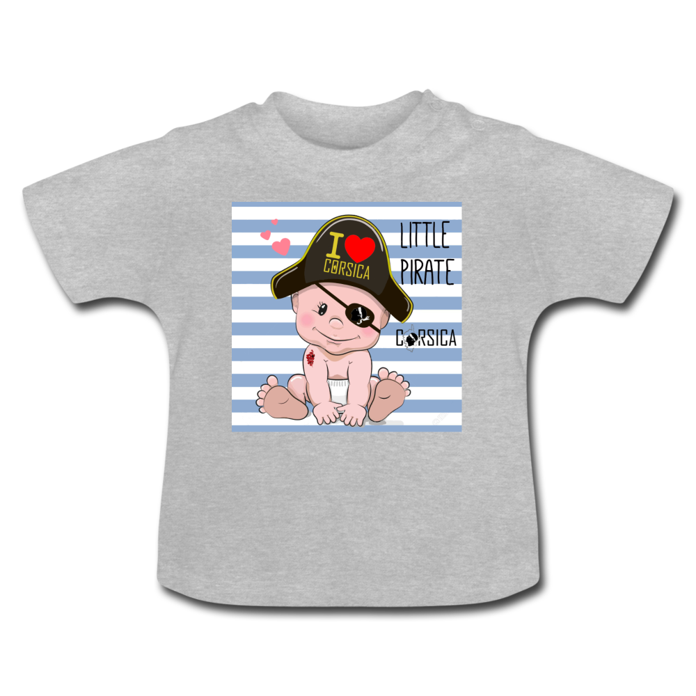 T-shirt Bébé Little Pirate of Corsica - Ochju Ochju gris chiné / 3-6 mois SPOD T-shirt Bébé T-shirt Bébé Little Pirate of Corsica