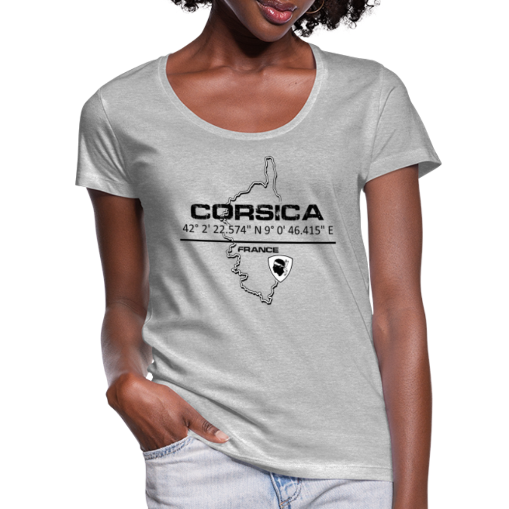 T-shirt col U GPS Corsica - Ochju Ochju gris chiné / S SPOD T-shirt col U Femme T-shirt col U GPS Corsica