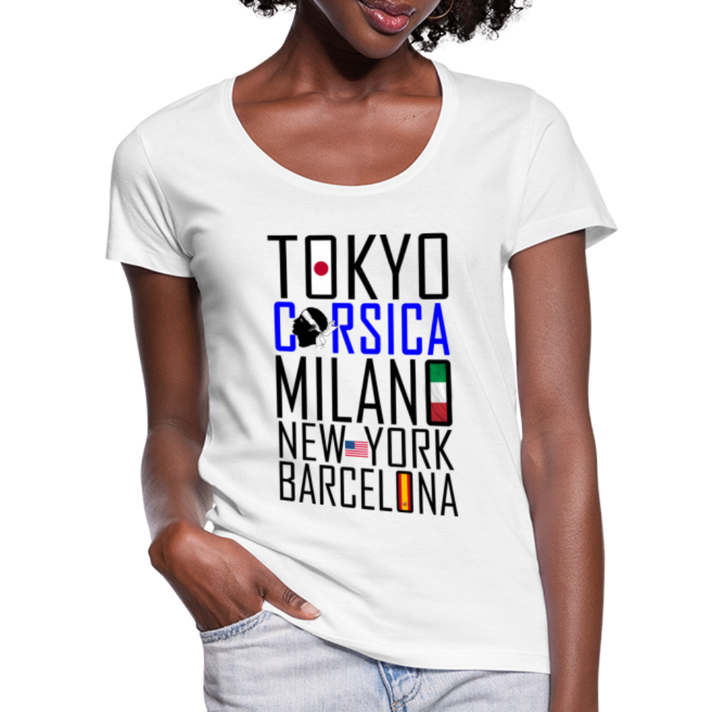 T-shirt col U Tokyo, Corsica - Ochju Ochju blanc / S SPOD T-shirt col U Femme T-shirt col U Tokyo, Corsica