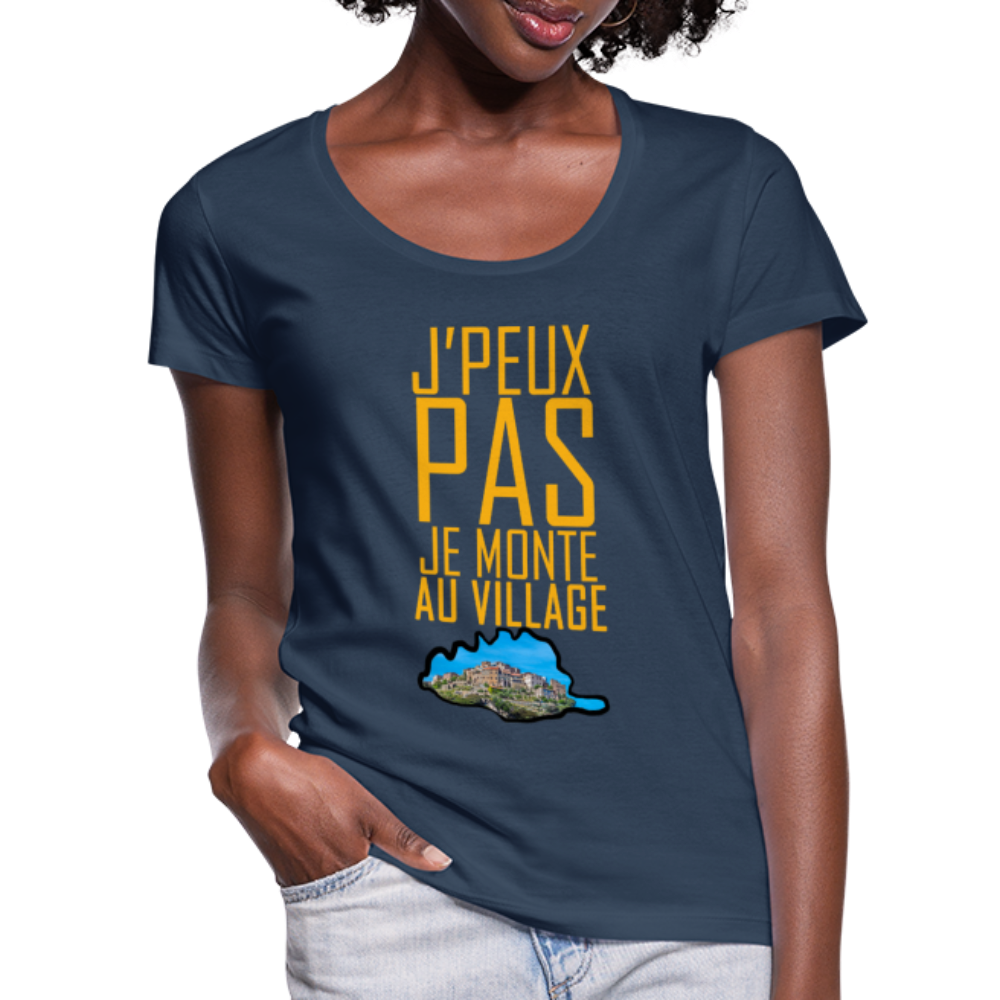 T-shirt col U Je Monte au Village - Ochju Ochju bleu marine / S SPOD T-shirt col U Femme T-shirt col U Je Monte au Village