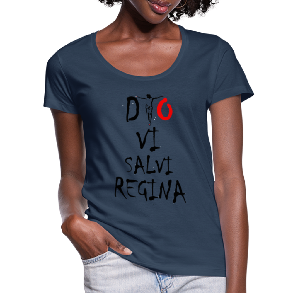 T-shirt col U Dio Vi Salvi Regina - Ochju Ochju bleu marine / S SPOD T-shirt col U Femme T-shirt col U Dio Vi Salvi Regina