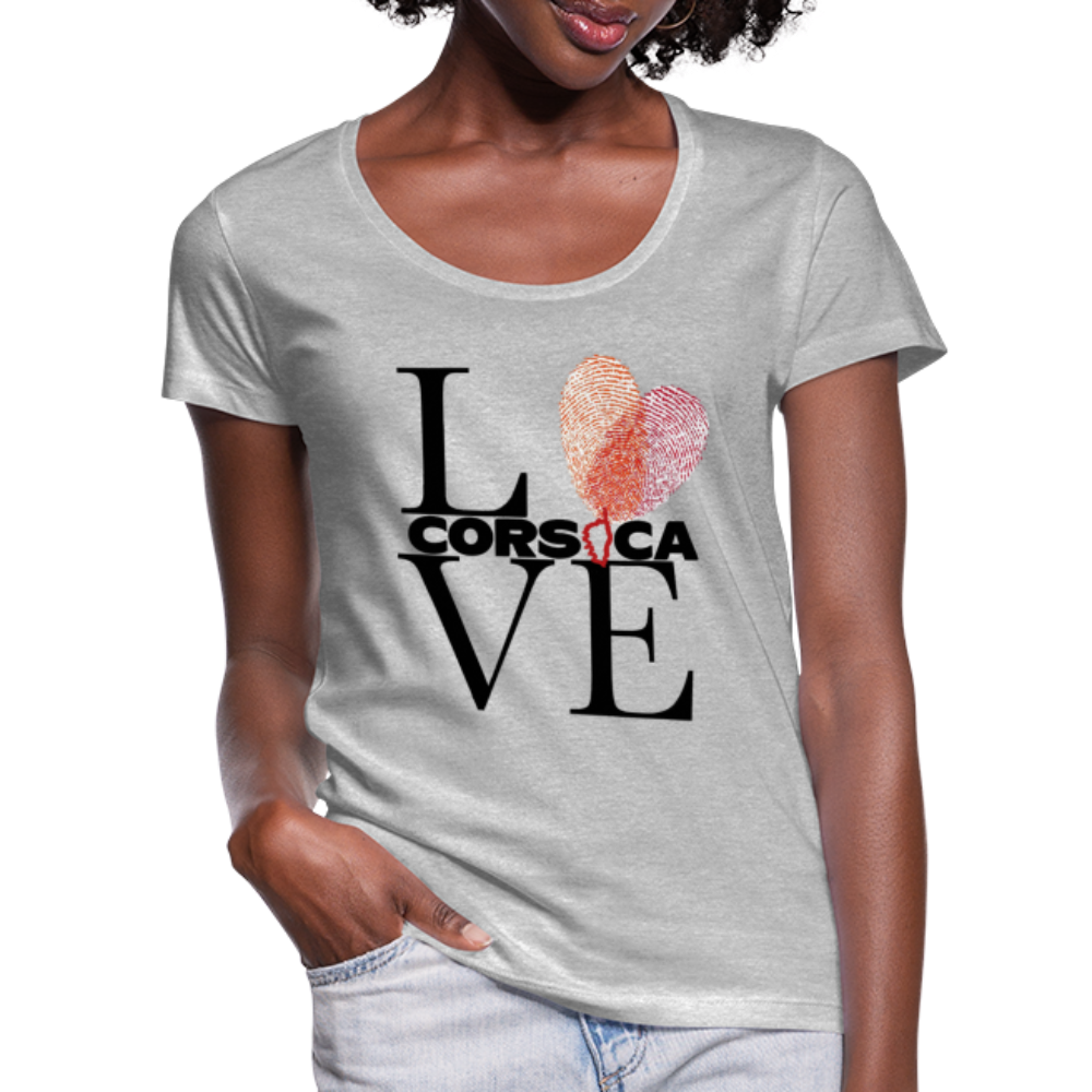 T-shirt col U Love Corsica - Ochju Ochju gris chiné / S SPOD T-shirt col U Femme T-shirt col U Love Corsica