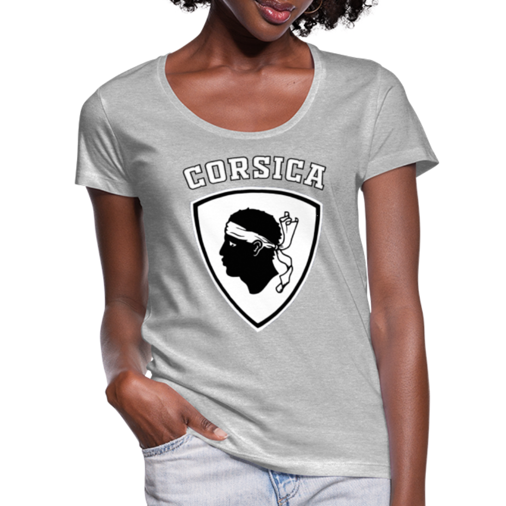 T-shirt col U Blason Tête de Maure - Ochju Ochju gris chiné / S SPOD T-shirt col U Femme T-shirt col U Blason Tête de Maure