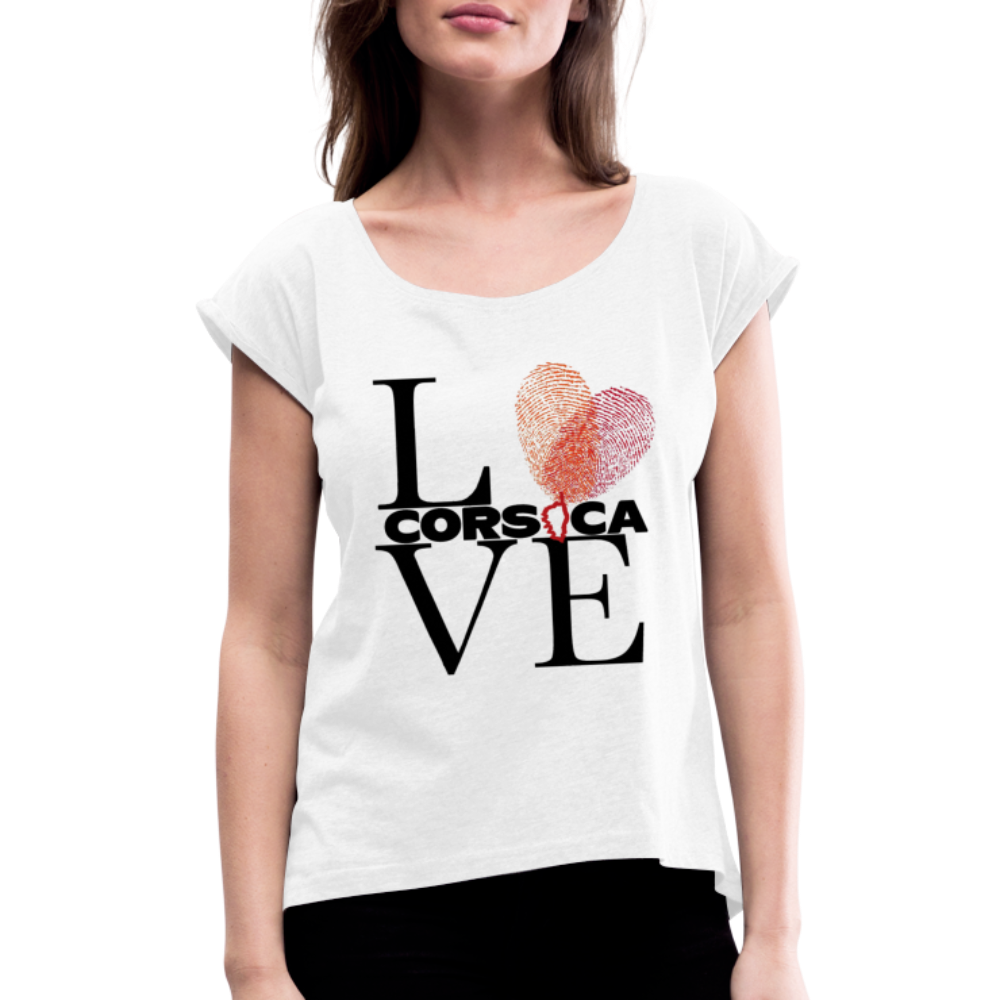 T-shirt à manches retroussées Love Corsica - Ochju Ochju SPOD T-shirt à manches retroussées Femme T-shirt à manches retroussées Love Corsica