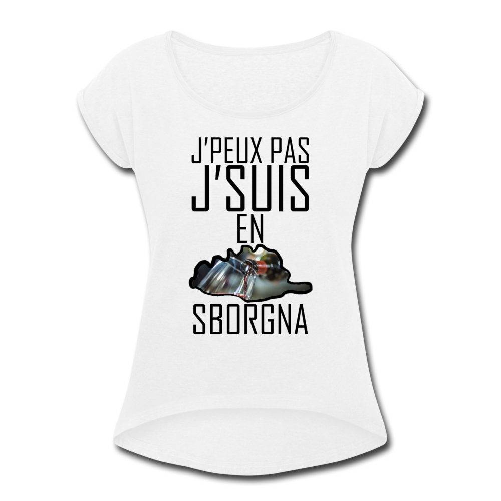 T-shirt à manches retroussées En Sborgna - Ochju Ochju blanc / S SPOD T-shirt à manches retroussées Femme T-shirt à manches retroussées En Sborgna