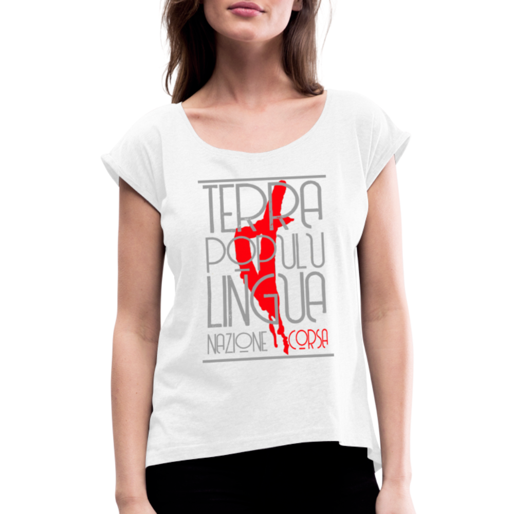 T-shirt à manches retroussées Nazione Corsa - Ochju Ochju blanc / S SPOD T-shirt à manches retroussées Femme T-shirt à manches retroussées Nazione Corsa