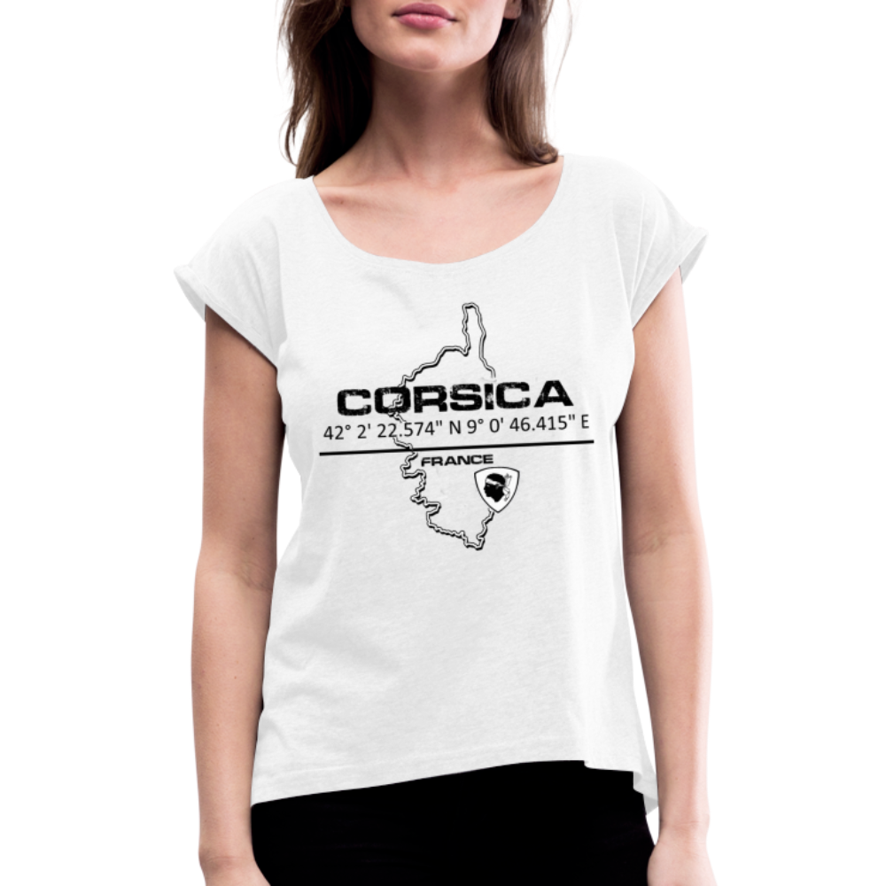 T-shirt à manches retroussées GPS Corsica - Ochju Ochju blanc / S SPOD T-shirt à manches retroussées Femme T-shirt à manches retroussées GPS Corsica
