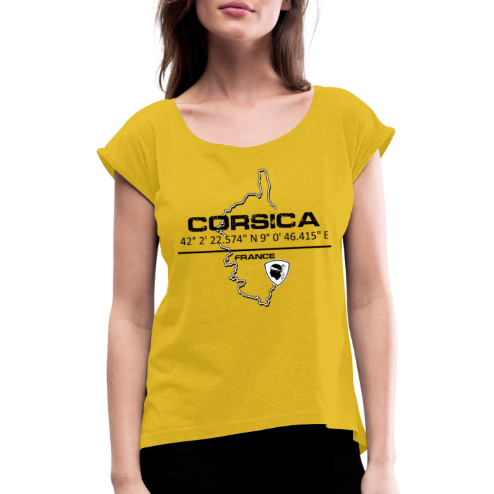 T-shirt à manches retroussées GPS Corsica - Ochju Ochju jaune moutarde / S SPOD T-shirt à manches retroussées Femme T-shirt à manches retroussées GPS Corsica