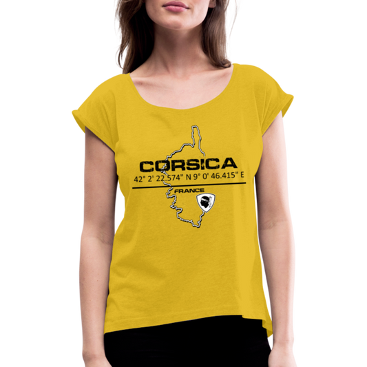 T-shirt à manches retroussées GPS Corsica - Ochju Ochju jaune moutarde / S SPOD T-shirt à manches retroussées Femme T-shirt à manches retroussées GPS Corsica