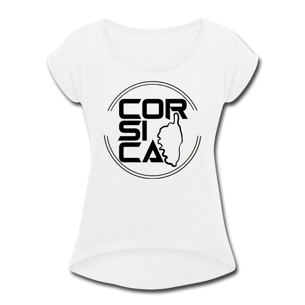 T-shirt à manches retroussées Corsica - Ochju Ochju blanc / S SPOD T-shirt à manches retroussées Femme T-shirt à manches retroussées Corsica