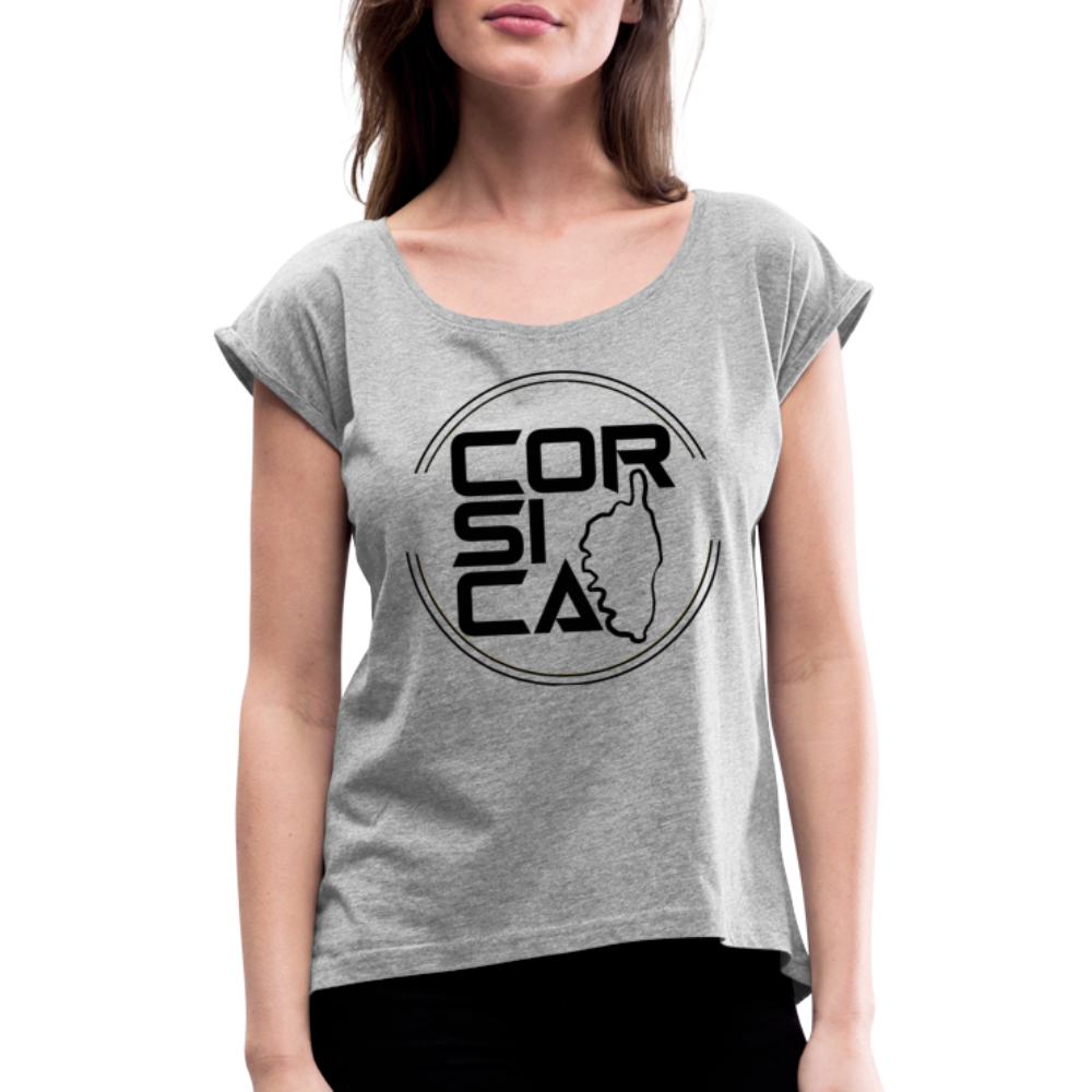 T-shirt à manches retroussées Corsica - Ochju Ochju gris chiné / S SPOD T-shirt à manches retroussées Femme T-shirt à manches retroussées Corsica