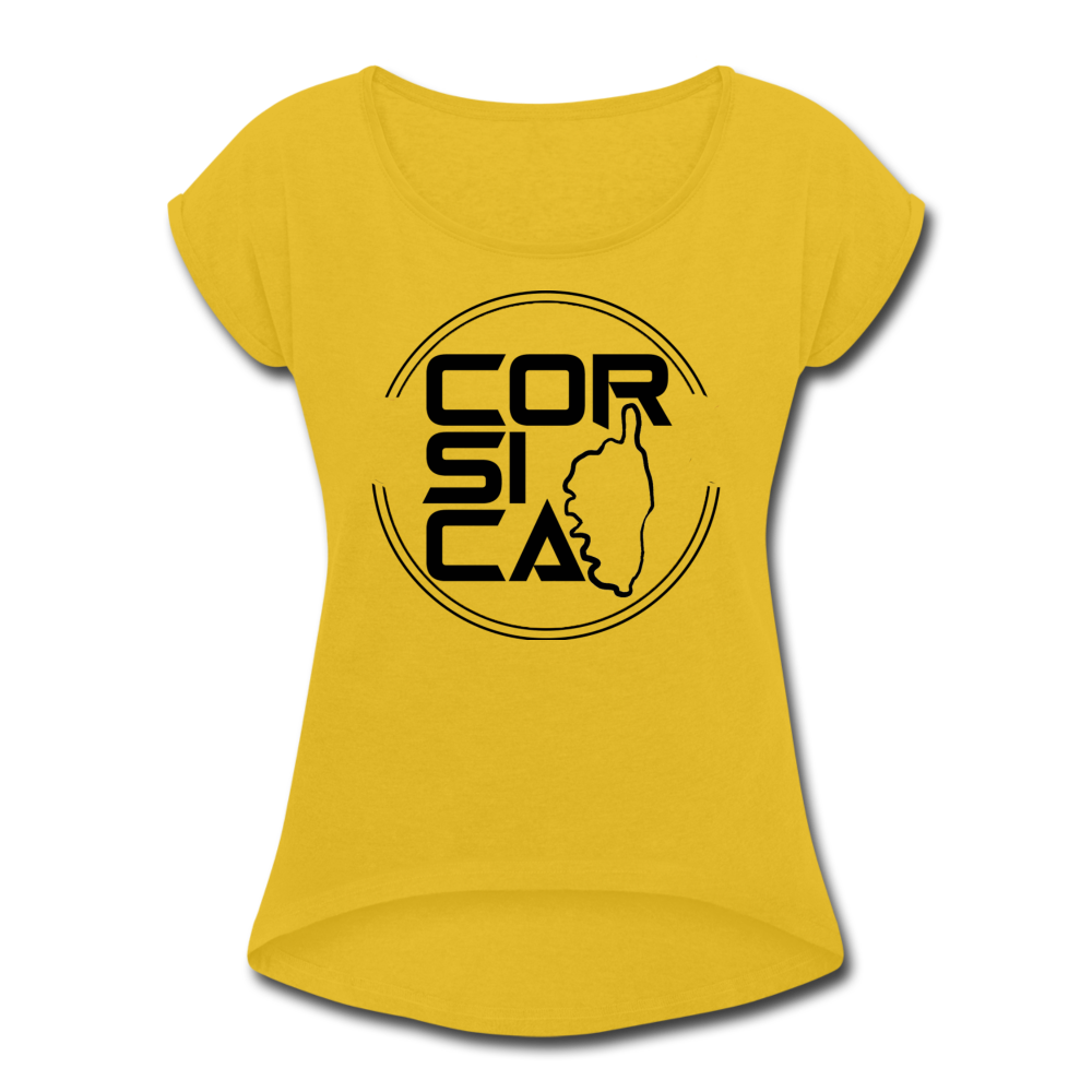 T-shirt à manches retroussées Corsica - Ochju Ochju jaune moutarde / S SPOD T-shirt à manches retroussées Femme T-shirt à manches retroussées Corsica