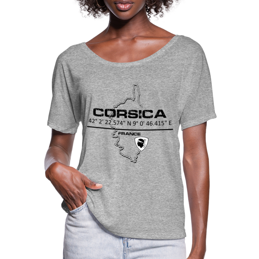 T-shirt manches chauve-souris GPS Corsica - Ochju Ochju gris chiné / S SPOD T-shirt manches chauve-souris Femme Bella + Canvas T-shirt manches chauve-souris GPS Corsica
