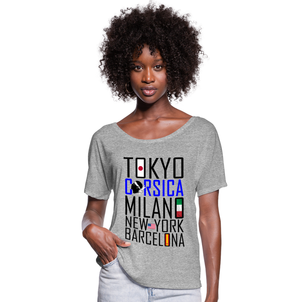 T-shirt manches chauve-souris Tokyo, Corsica ... - Ochju Ochju gris chiné / S SPOD T-shirt manches chauve-souris Femme Bella + Canvas T-shirt manches chauve-souris Tokyo, Corsica ...