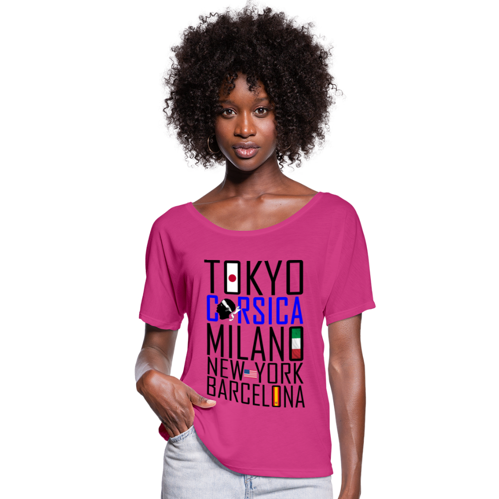 T-shirt manches chauve-souris Tokyo, Corsica ... - Ochju Ochju rose fuchsia / S SPOD T-shirt manches chauve-souris Femme Bella + Canvas T-shirt manches chauve-souris Tokyo, Corsica ...