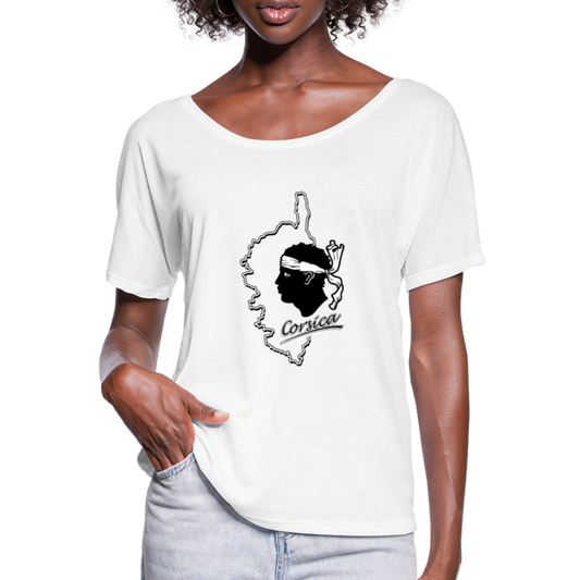 T-shirt manches chauve-souris Corse & Tête de Maure - Ochju Ochju blanc / S SPOD T-shirt manches chauve-souris Femme Bella + Canvas T-shirt manches chauve-souris Corse & Tête de Maure