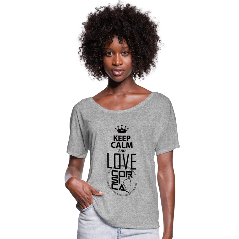 T-shirt manches chauve-souris Keep Calm Love Corsica - Ochju Ochju gris chiné / S SPOD T-shirt manches chauve-souris Femme Bella + Canvas T-shirt manches chauve-souris Keep Calm Love Corsica