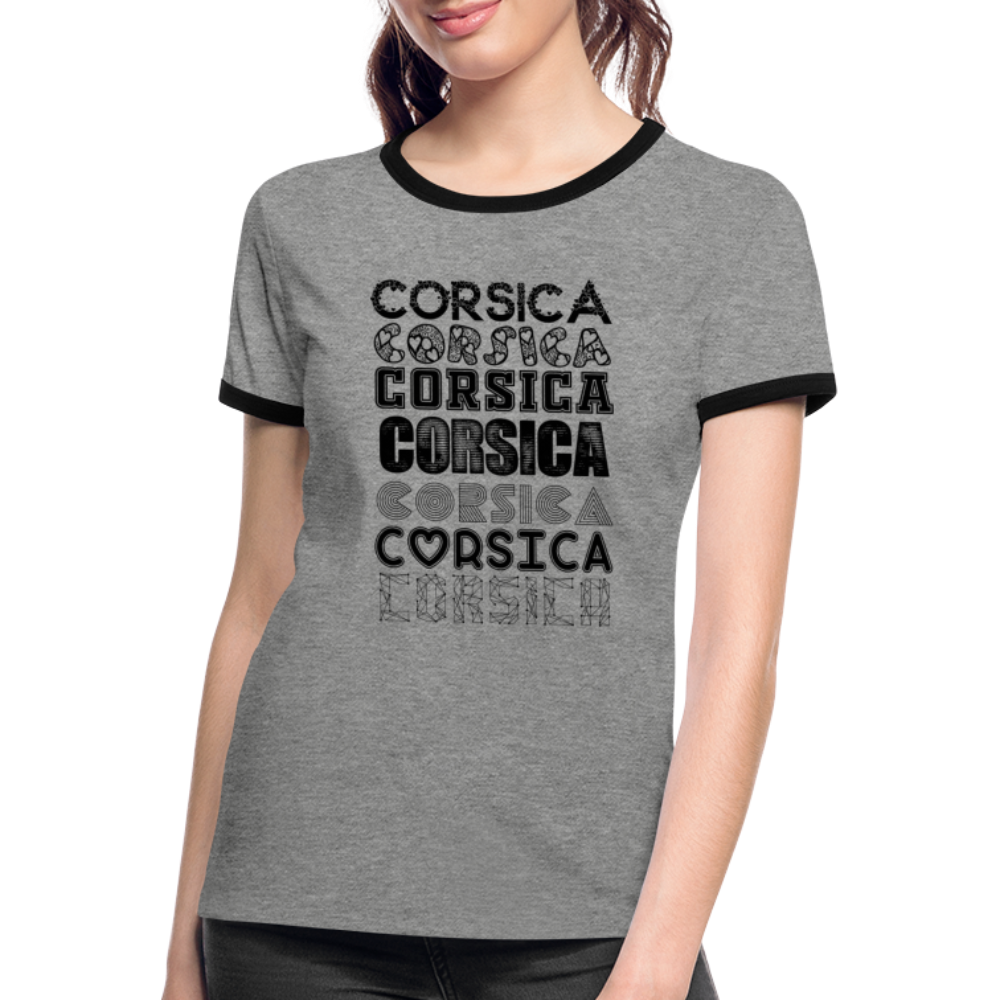 T-shirt contrasté Corsica - Ochju Ochju gris chiné/noir / S SPOD T-shirt contrasté Femme T-shirt contrasté Corsica