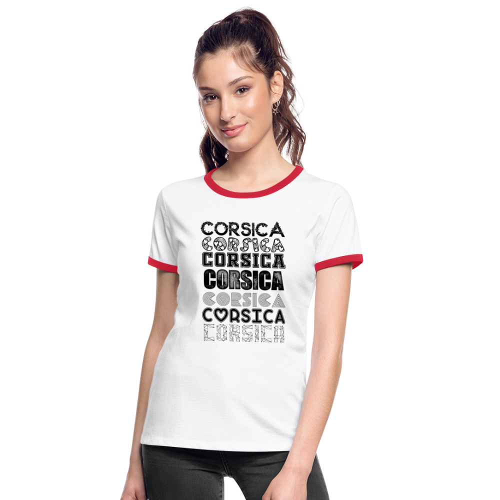 T-shirt contrasté Corsica - Ochju Ochju blanc/rouge / S SPOD T-shirt contrasté Femme T-shirt contrasté Corsica