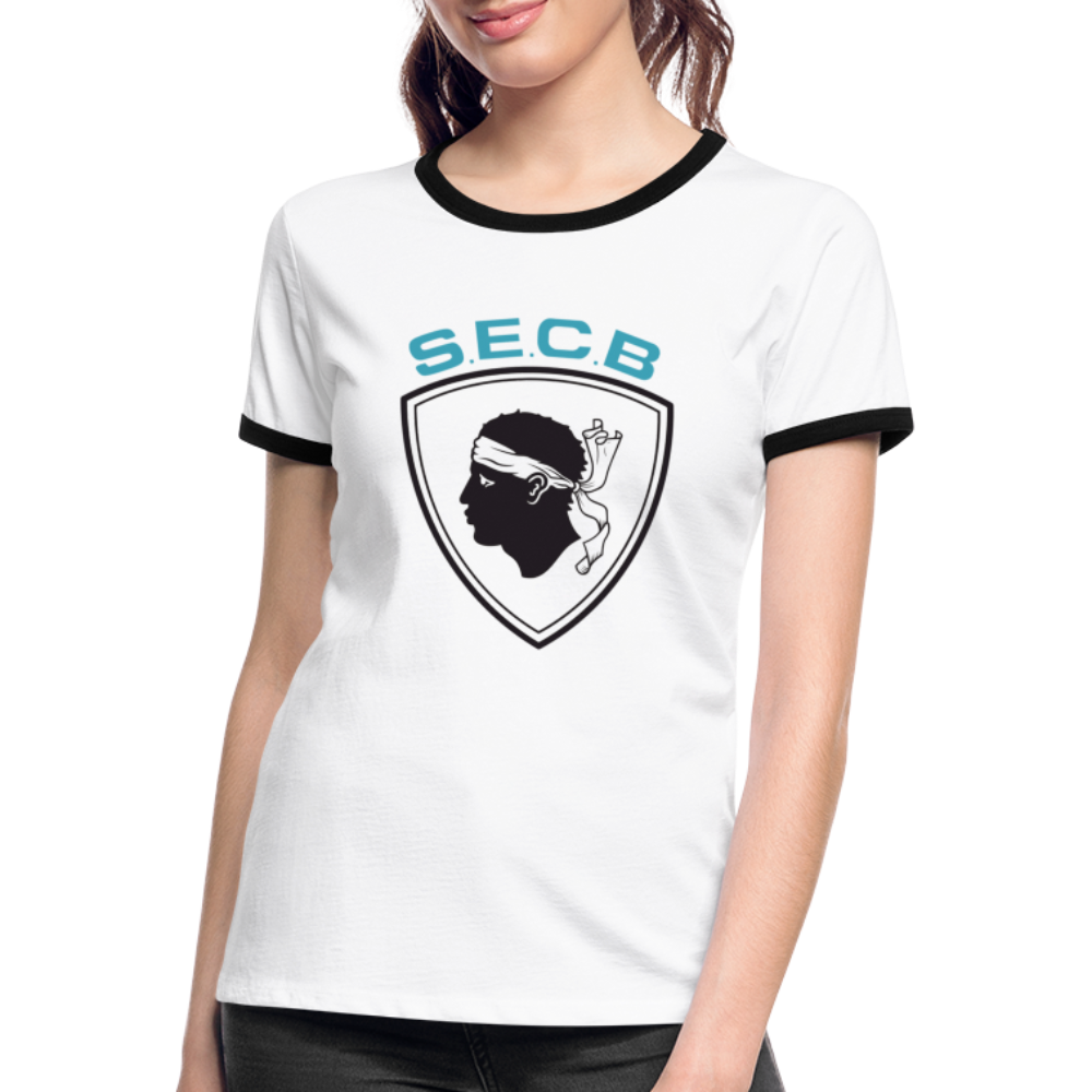 T-shirt contrasté SEC Bastia - Ochju Ochju blanc/noir / S SPOD T-shirt contrasté Femme T-shirt contrasté SEC Bastia