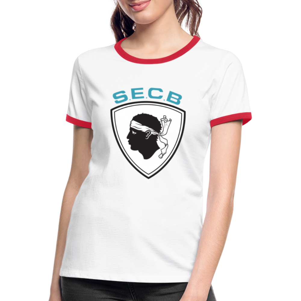 T-shirt contrasté SEC Bastia - Ochju Ochju blanc/rouge / S SPOD T-shirt contrasté Femme T-shirt contrasté SEC Bastia