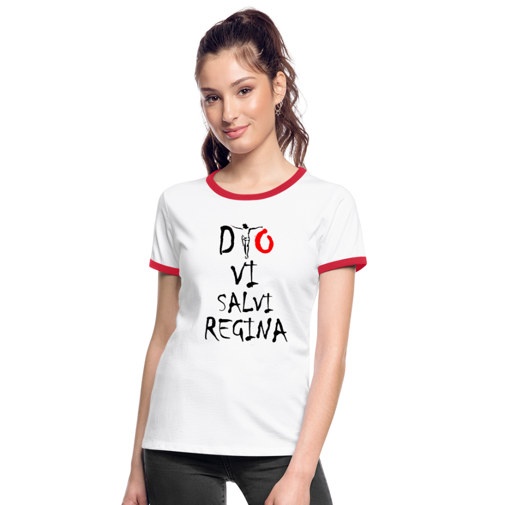 T-shirt contrasté Dio Vi Salvi Regina - Ochju Ochju blanc/rouge / S SPOD T-shirt contrasté Femme T-shirt contrasté Dio Vi Salvi Regina