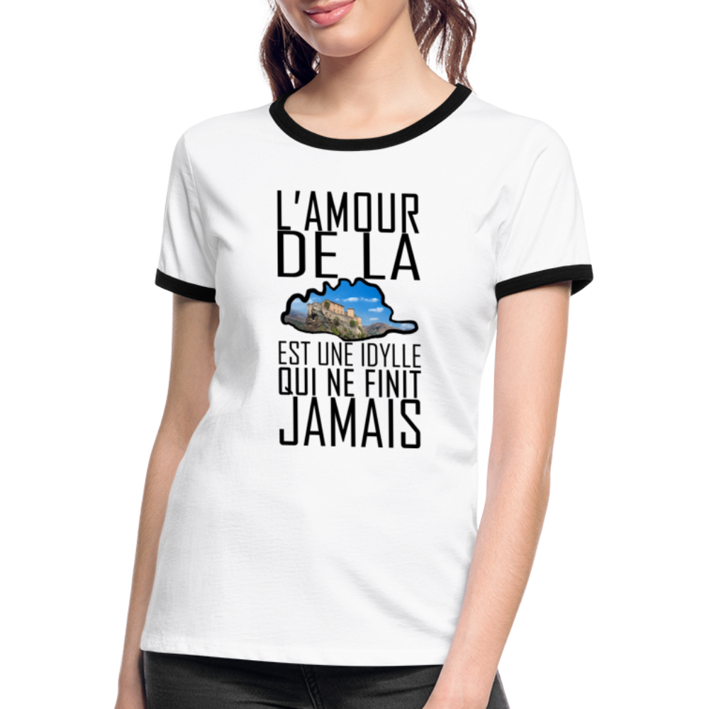 T-shirt contrasté L'Amour de la Corse - Ochju Ochju blanc/noir / S SPOD T-shirt contrasté Femme T-shirt contrasté L'Amour de la Corse