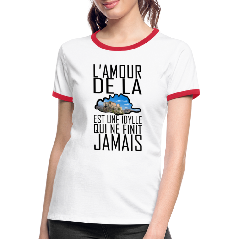 T-shirt contrasté L'Amour de la Corse - Ochju Ochju blanc/rouge / S SPOD T-shirt contrasté Femme T-shirt contrasté L'Amour de la Corse