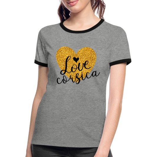 T-shirt contrasté Love Corsica - Ochju Ochju gris chiné/noir / S SPOD T-shirt contrasté Femme T-shirt contrasté Love Corsica