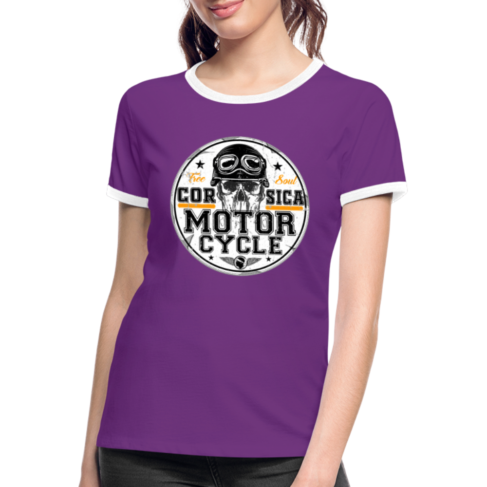 T-shirt contrasté Motorcycle Corsica - Ochju Ochju violet/blanc / S SPOD T-shirt contrasté Femme T-shirt contrasté Motorcycle Corsica