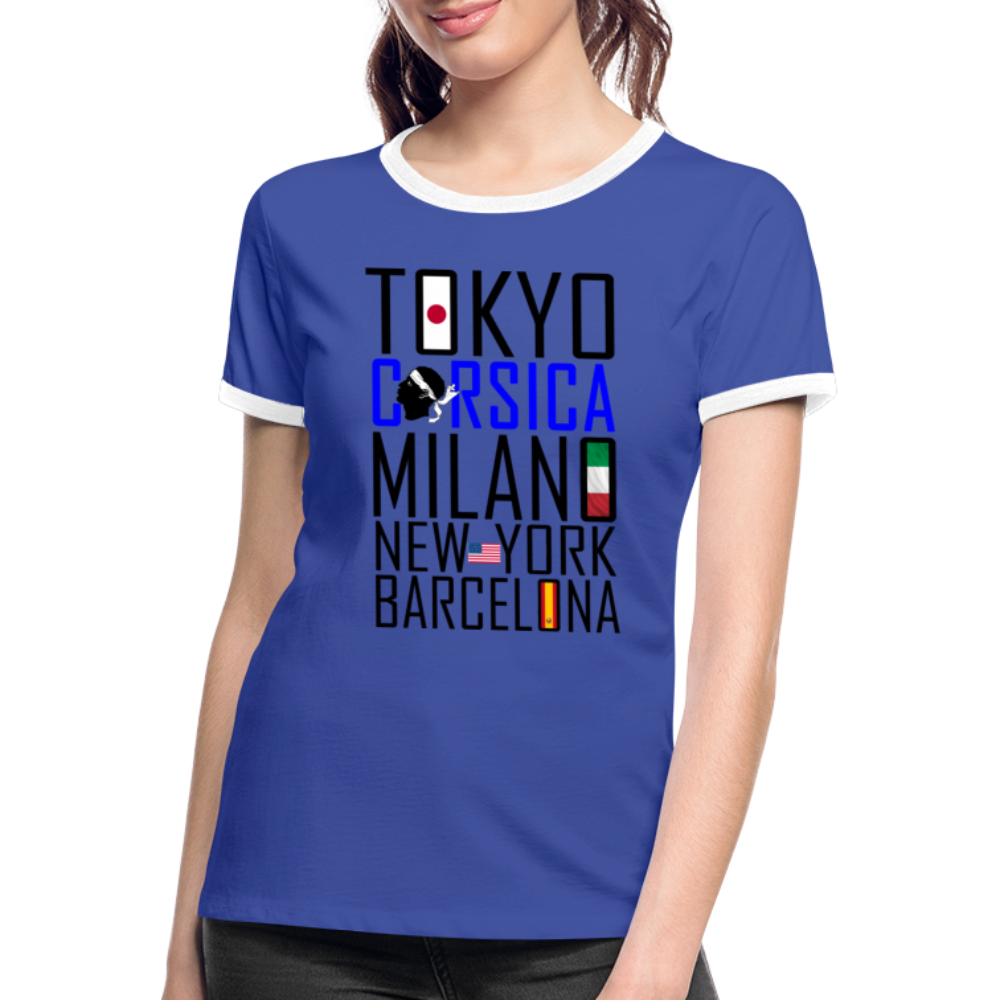 T-shirt contrasté Tokyo, Corsica ... - Ochju Ochju bleu/blanc / S SPOD T-shirt contrasté Femme T-shirt contrasté Tokyo, Corsica ...