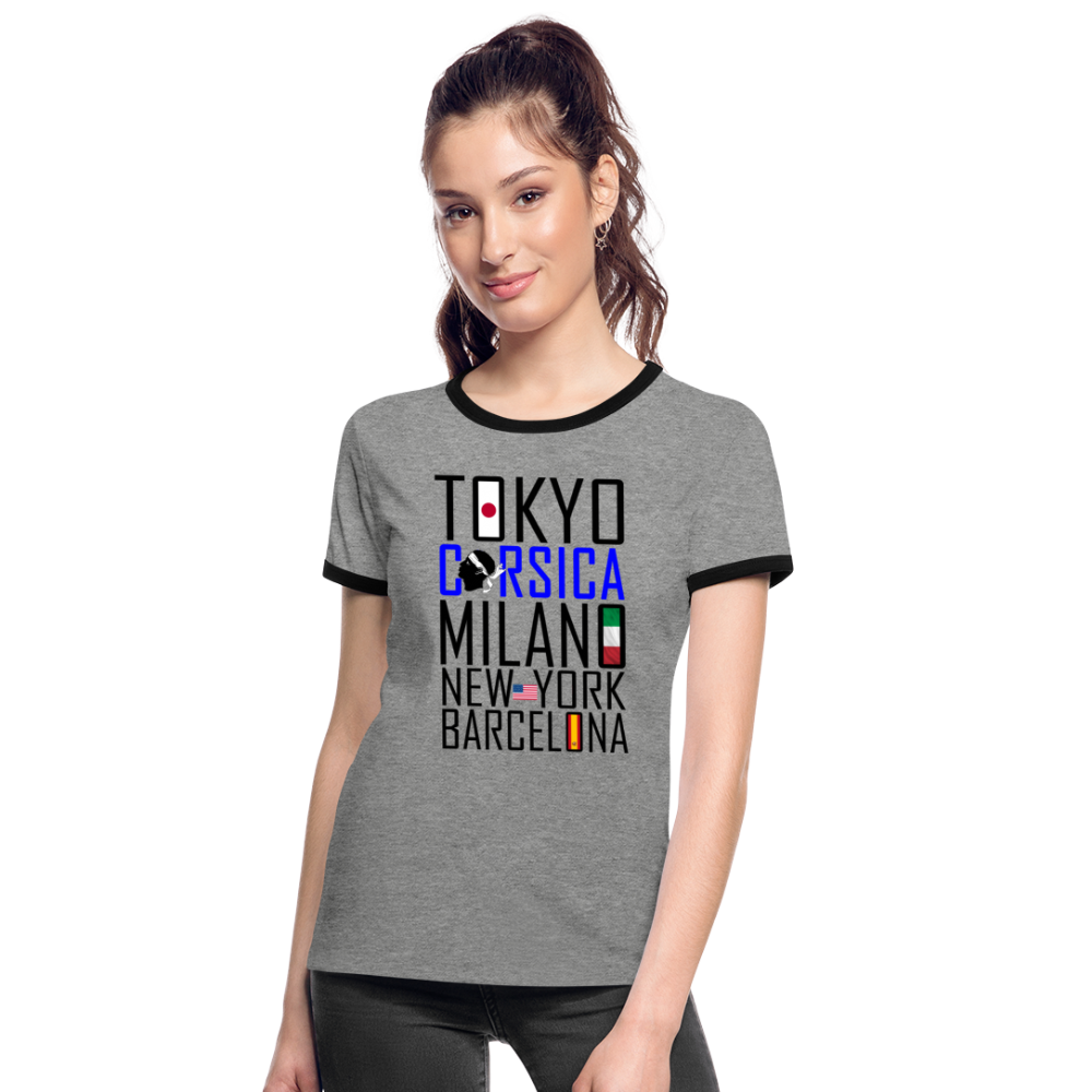 T-shirt contrasté Tokyo, Corsica ... - Ochju Ochju SPOD T-shirt contrasté Femme T-shirt contrasté Tokyo, Corsica ...