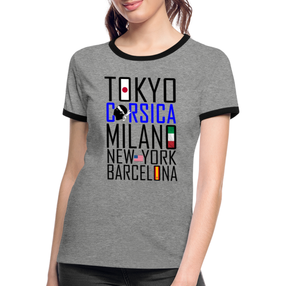 T-shirt contrasté Tokyo, Corsica ... - Ochju Ochju gris chiné/noir / S SPOD T-shirt contrasté Femme T-shirt contrasté Tokyo, Corsica ...