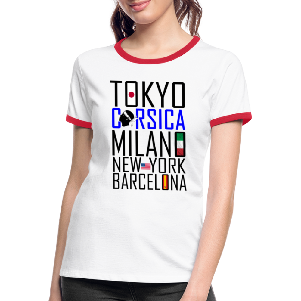 T-shirt contrasté Tokyo, Corsica ... - Ochju Ochju blanc/rouge / S SPOD T-shirt contrasté Femme T-shirt contrasté Tokyo, Corsica ...
