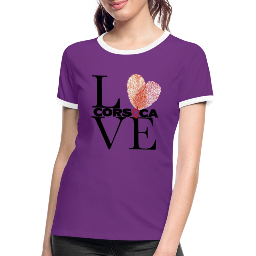 T-shirt contrasté Love Corsica - Ochju Ochju violet/blanc / S SPOD T-shirt contrasté Femme T-shirt contrasté Love Corsica