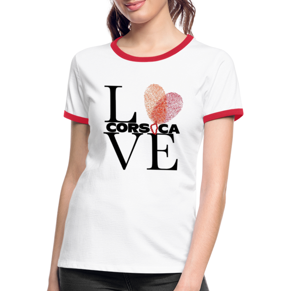 T-shirt contrasté Love Corsica - Ochju Ochju blanc/rouge / S SPOD T-shirt contrasté Femme T-shirt contrasté Love Corsica