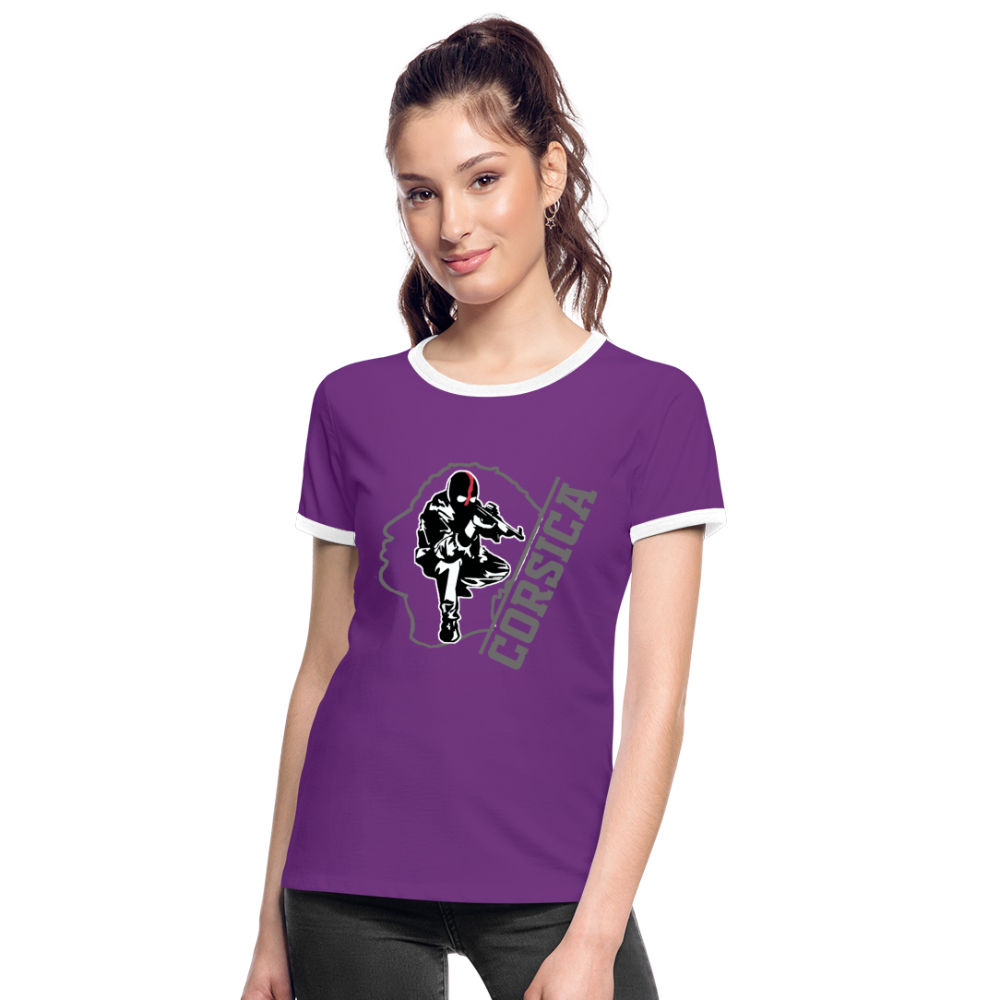 T-shirt contrasté Ribellu Corsica - Ochju Ochju violet/blanc / S SPOD T-shirt contrasté Femme T-shirt contrasté Ribellu Corsica