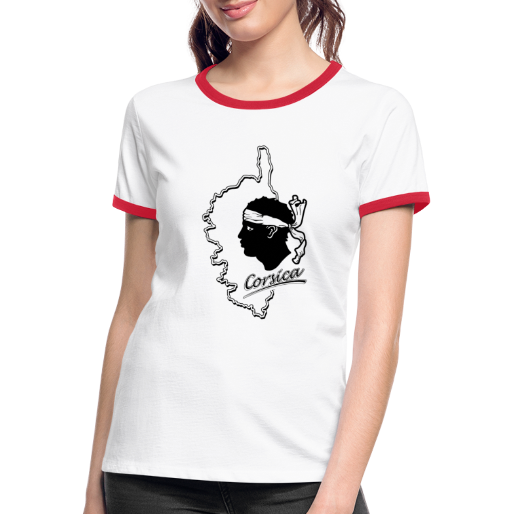 T-shirt contrasté Corse & Tête de Maure - Ochju Ochju blanc/rouge / S SPOD T-shirt contrasté Femme T-shirt contrasté Corse & Tête de Maure
