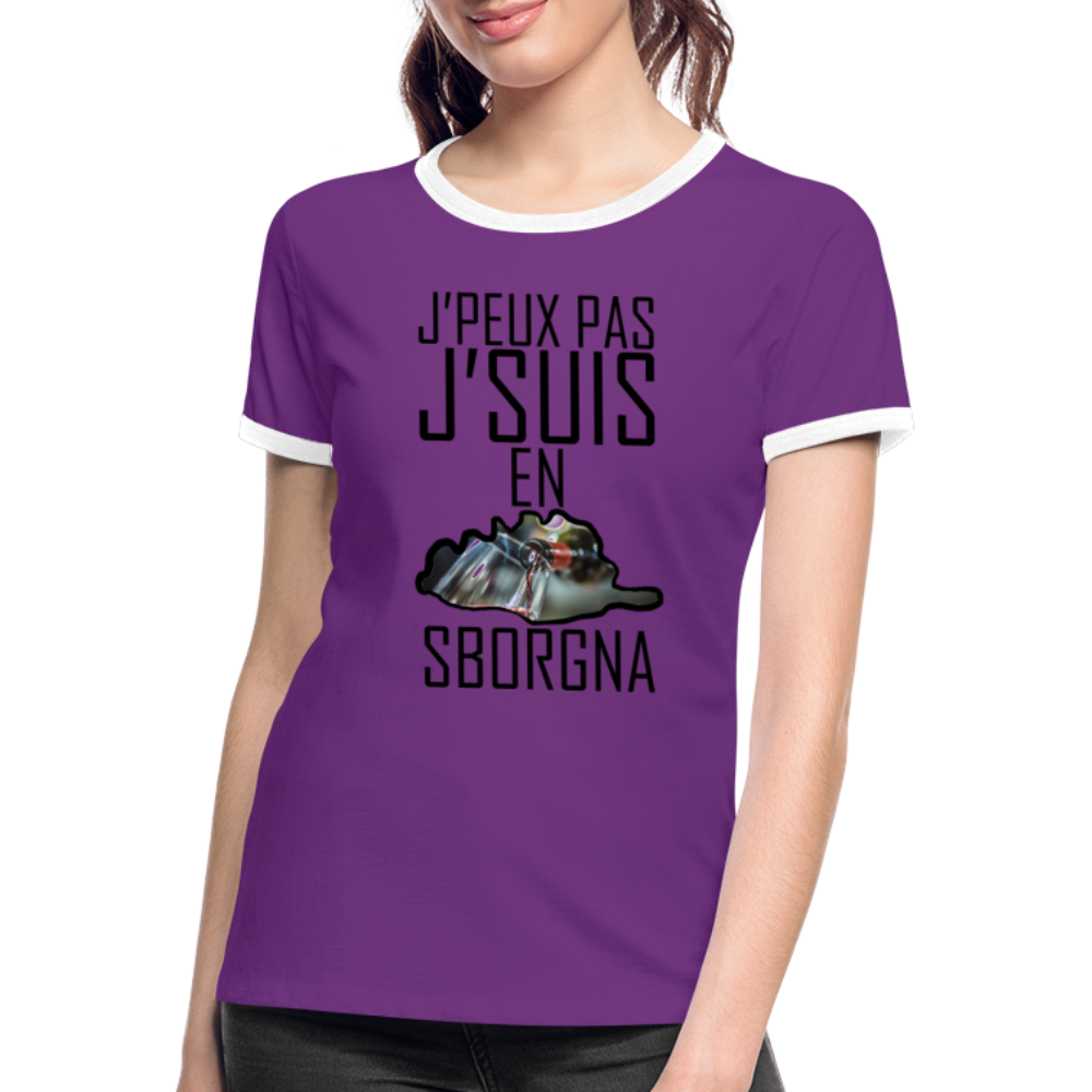T-shirt contrasté En Sborgna - Ochju Ochju violet/blanc / S SPOD T-shirt contrasté Femme T-shirt contrasté En Sborgna