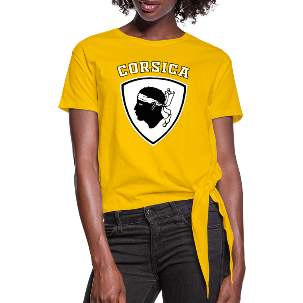 T-shirt à nœud Blason Tête de Maure - Ochju Ochju jaune soleil / S SPOD T-shirt à nœud Femme T-shirt à nœud Blason Tête de Maure