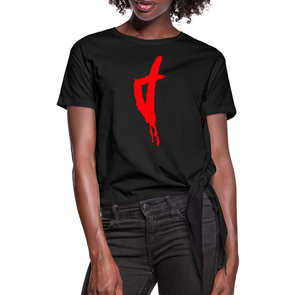 T-shirt à nœud Corse Rouge - Ochju Ochju noir / S SPOD T-shirt à nœud Femme T-shirt à nœud Corse Rouge