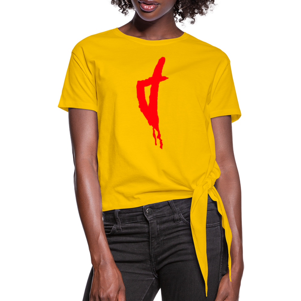T-shirt à nœud Corse Rouge - Ochju Ochju jaune soleil / S SPOD T-shirt à nœud Femme T-shirt à nœud Corse Rouge