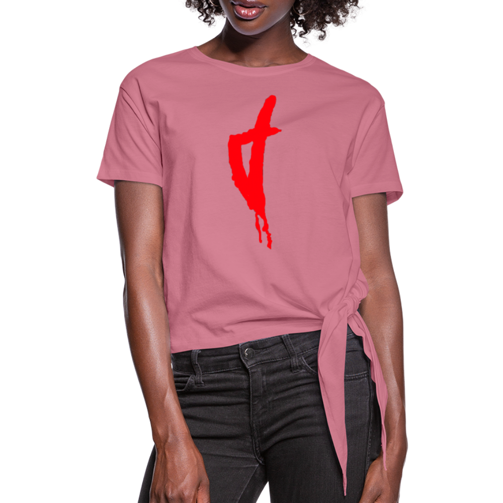T-shirt à nœud Corse Rouge - Ochju Ochju mauve / S SPOD T-shirt à nœud Femme T-shirt à nœud Corse Rouge