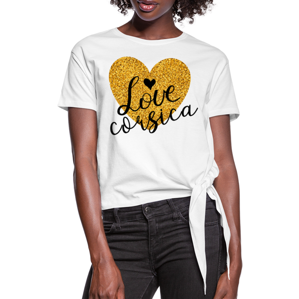 T-shirt à nœud Love Corsica - Ochju Ochju blanc / S SPOD T-shirt à nœud Femme T-shirt à nœud Love Corsica