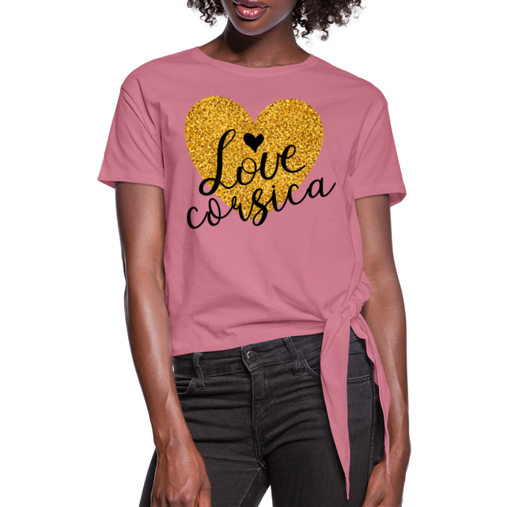 T-shirt à nœud Love Corsica - Ochju Ochju mauve / S SPOD T-shirt à nœud Femme T-shirt à nœud Love Corsica