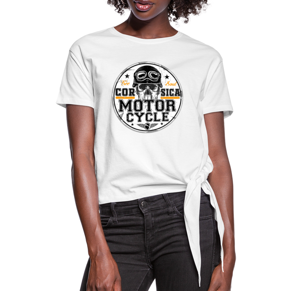 T-shirt à nœud Motorcycle Corsica - Ochju Ochju blanc / S SPOD T-shirt à nœud Femme T-shirt à nœud Motorcycle Corsica