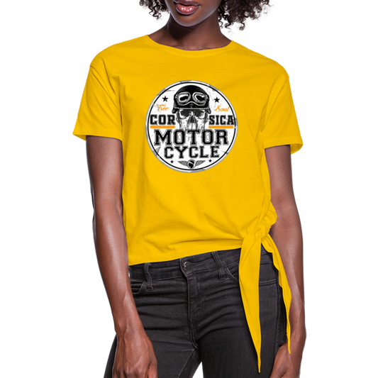 T-shirt à nœud Motorcycle Corsica - Ochju Ochju jaune soleil / S SPOD T-shirt à nœud Femme T-shirt à nœud Motorcycle Corsica