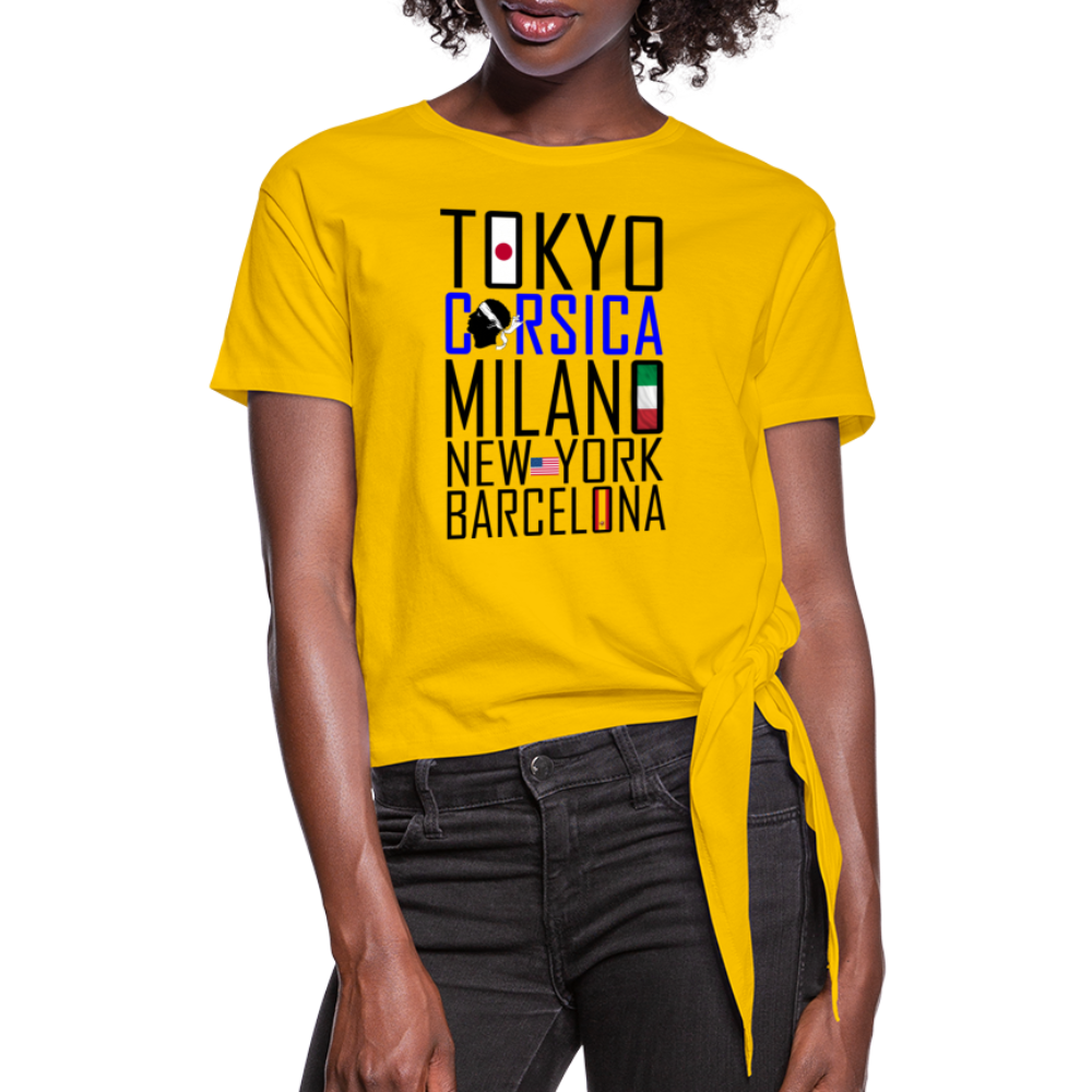 T-shirt à nœud Tokyo, Corsica ... - Ochju Ochju jaune soleil / S SPOD T-shirt à nœud Femme T-shirt à nœud Tokyo, Corsica ...